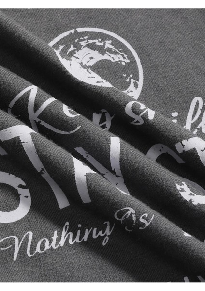 Kadın / Kız Füme Oversize T-Shirt Stay Strong Baskılı modelleri