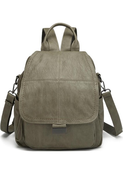 Yıkama Deri Sırt Askılı Kadın Çantası 21-K Barcelona 1908