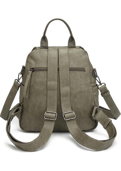 Yıkama Deri Sırt Askılı Kadın Çantası 21-K Barcelona 1908 modelleri