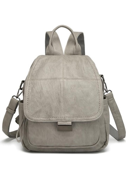 Yıkama Deri Sırt Askılı Kadın Çantası 21-K Barcelona 1908