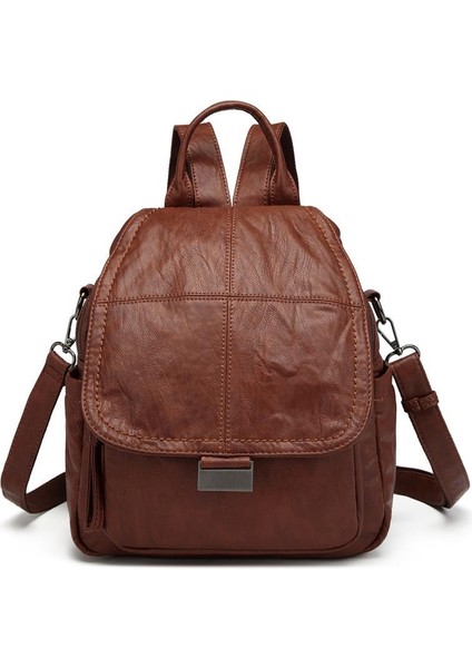Yıkama Deri Sırt Askılı Kadın Çantası 21-K Barcelona 1908