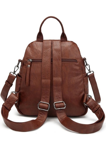 Yıkama Deri Sırt Askılı Kadın Çantası 21-K Barcelona 1908 modelleri