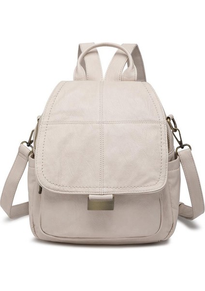 Yıkama Deri Sırt Askılı Kadın Çantası 21-K Barcelona 1908