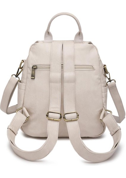 Yıkama Deri Sırt Askılı Kadın Çantası 21-K Barcelona 1908 modelleri