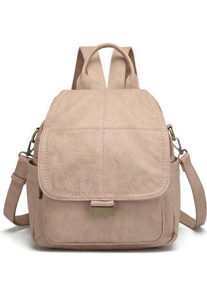 Yıkama Deri Sırt Askılı Kadın Çantası 21-K Barcelona 1908