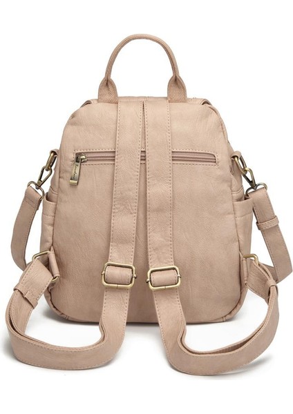 Yıkama Deri Sırt Askılı Kadın Çantası 21-K Barcelona 1908 modelleri