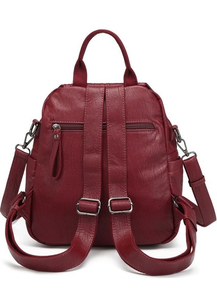 Yıkama Deri Sırt Askılı Kadın Çantası 21-K Barcelona 1908 modelleri