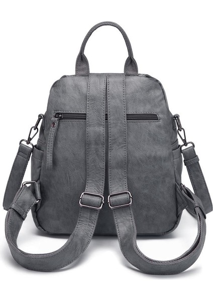 Yıkama Deri Sırt Askılı Kadın Çantası 21-K Barcelona 1908 modelleri