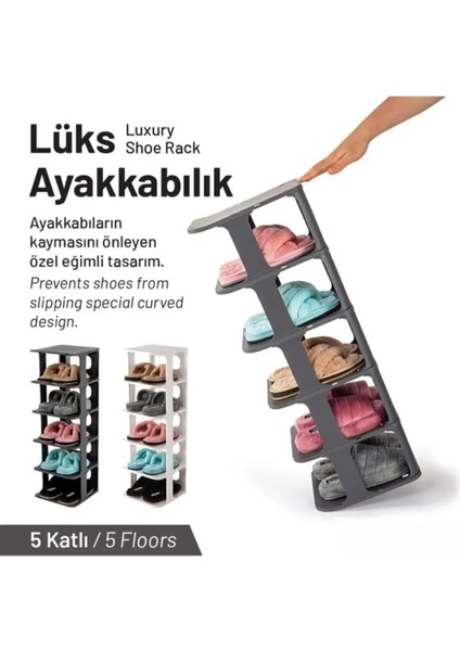 5 Katlı Portatif Ayakkabılık, Ayakkabı Standı, Ayakkabı Düzenleyici Raf