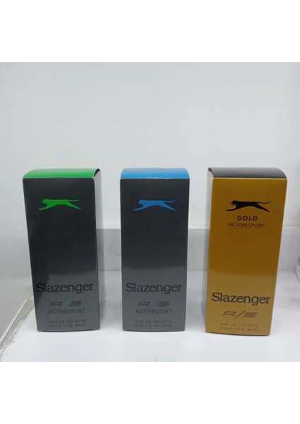 3x 125ml Karma Parfüm Seti (Gold-Mavi-Yeşil) Active Sport