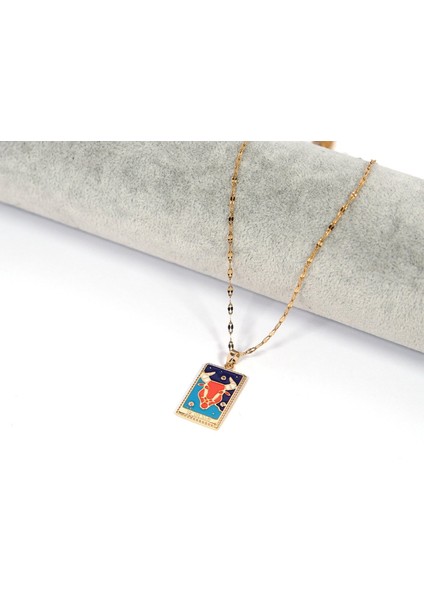 Çelik Kolye Koç Burcu Renkli Tarot Model – K-137 modelleri