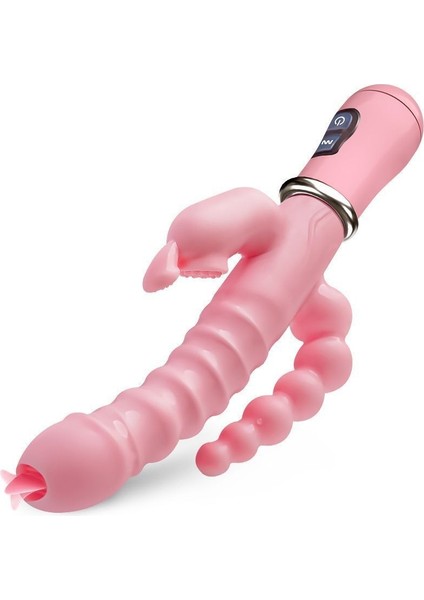 3 In 1 Dildo Tavşan Vibratör Su Geçirmez Şarjlı Anal Klitoris Vibratör Kadın Erkek Cinsel Oyuncak