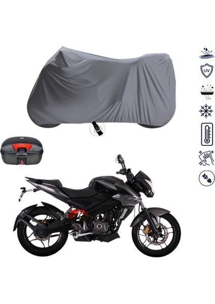 Bajaj Pulsar 200 Ns Çantalı Motosiklet Branda Su Geçirmez Topcase Uyumlu Motor Branda