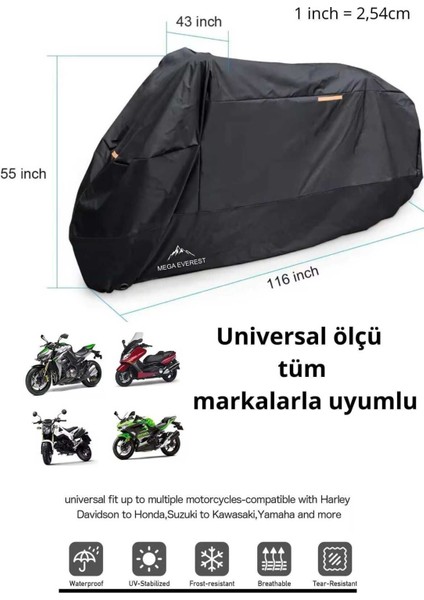 Lüx Siyah Bajaj Pulsar Rs 200 Motosiklet Brandası Motor Branda Uyumlu