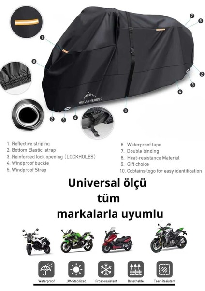 Lüx Siyah Bajaj Pulsar Rs 200 Motosiklet Brandası Motor Branda Uyumlu fiyatları