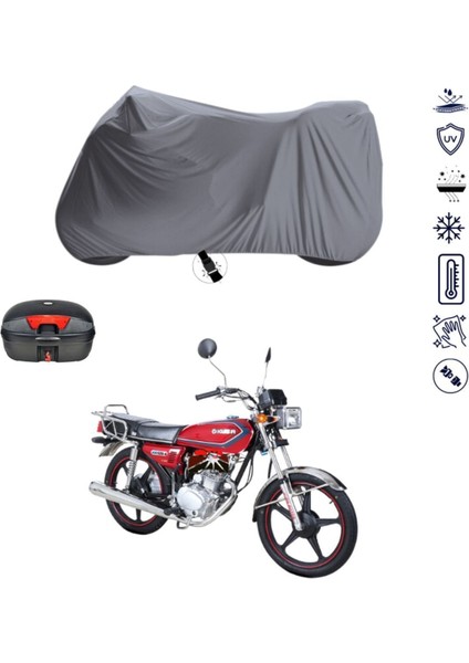 Kuba Cg 100_KM 125-6 Çantalı Motosiklet Brandası 4 Mevsim Su Geçirmez Motor Brandası