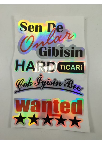 Hologram Arka Cam Sticker Etiket Model 005