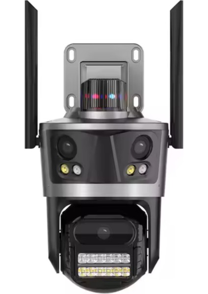 CMR57 Cctv Wifi Ip Dış Mekan Çift Lens Hd 4mp Ptz Rotasyon Güvenlik Su Geçirmez