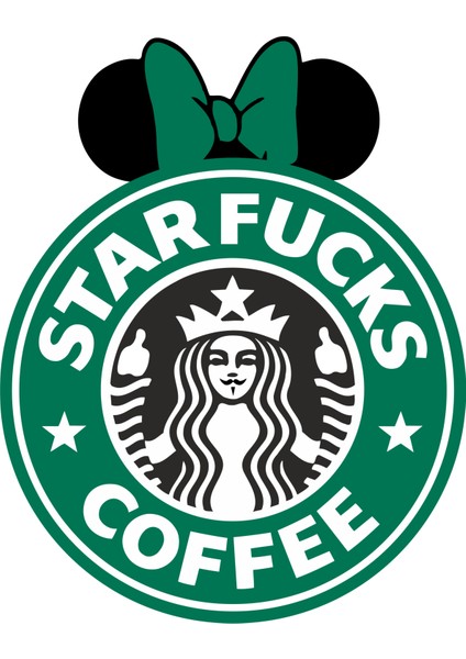 11,5 x 9 cm Starfucks Mickey Mouse Oto Sticker