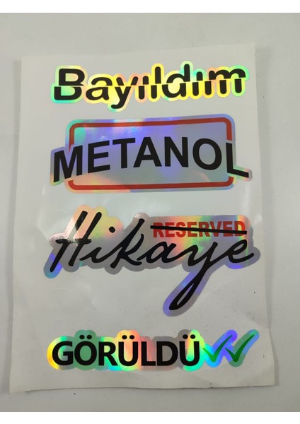 Hologram Arka Cam Sticker Etiket Model 018