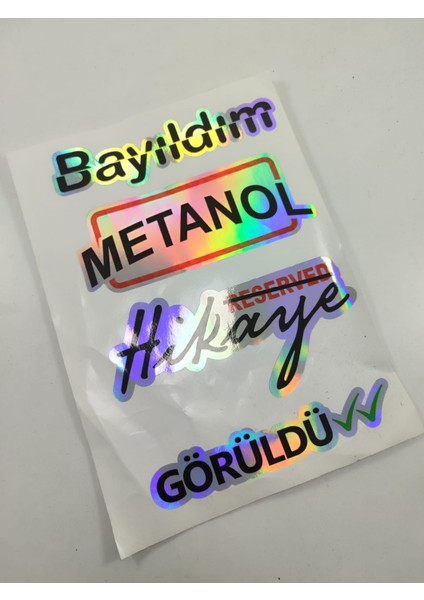 Hologram Arka Cam Sticker Etiket Model 018