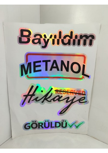 Hologram Arka Cam Sticker Etiket Model 018