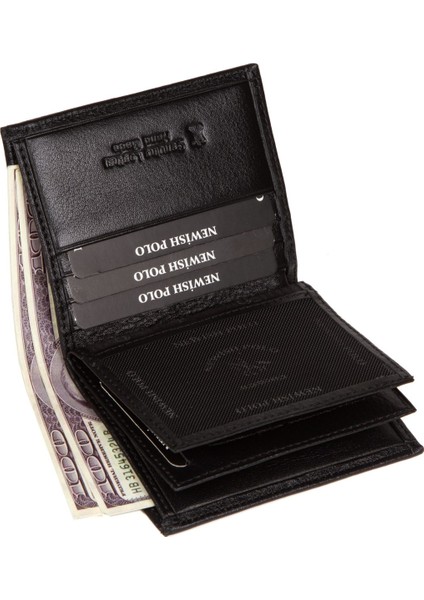 Erkek Hakiki Deri Cüzdan ve Kartlık - NEW007 - Siyah