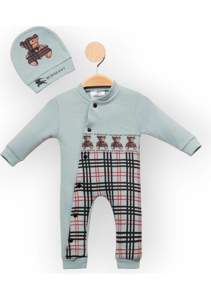 Baby Marka Borberi Desen Şapkalı Tulum Unisex 6-24 Ay