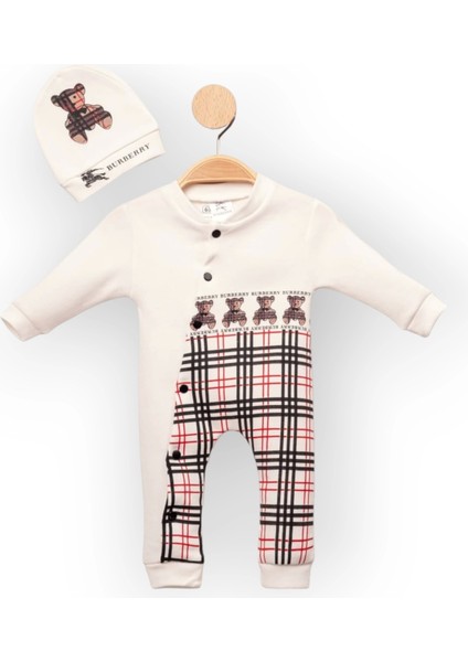 Baby Marka Borberi Desen Şapkalı Tulum Unisex 6-24 Ay