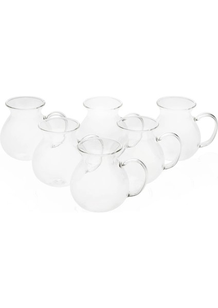 Borosilikat 6 Parça Çay Seti 220 Ml-Şık Misafir ve Aile Çay Sunum Bardağı