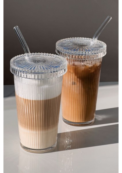 Cam Kapaklı Pinterest Bardak 1 Adet 400 ML