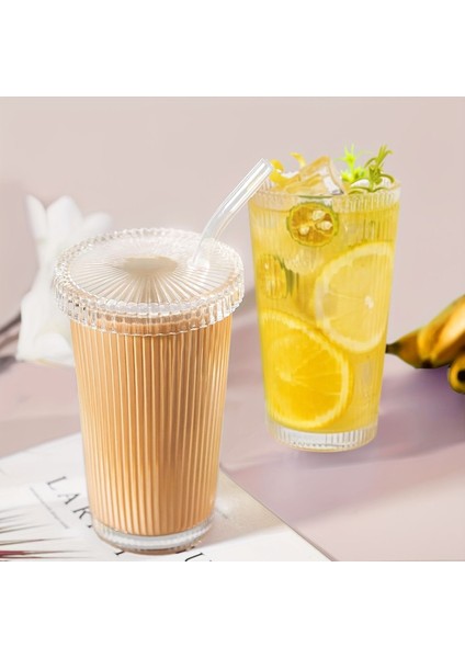 Cam Kapaklı Pinterest Bardak 1 Adet 400 ML