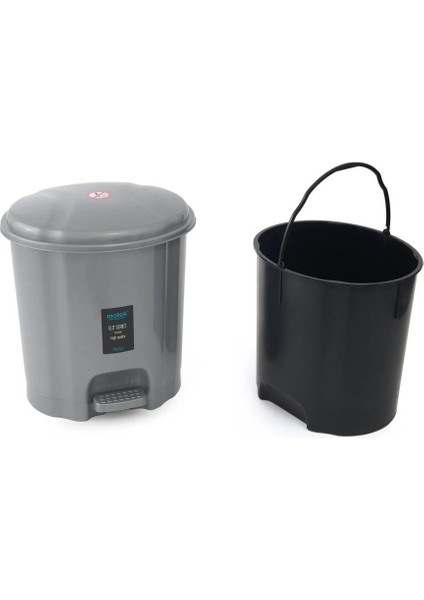 Motek Elit Pedallı Plastik Çöp Kovası Iç Kovalı 22 Lt Gümüş Gri fiyatları