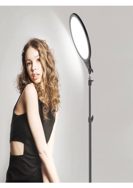 360° Dönen 36CM LCD Göstergeli Yayın Fotoğraf Video Için Filtreli Göz Korumalı Stüdyo LED Işığı