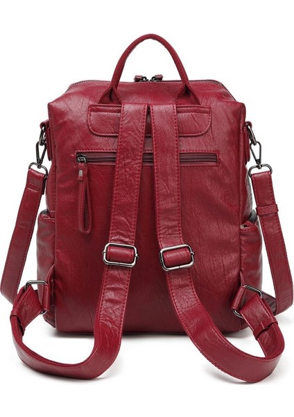 Yıkama Deri Sırt Askılı Kadın Çantası 21-K Barcelona 1909 modelleri