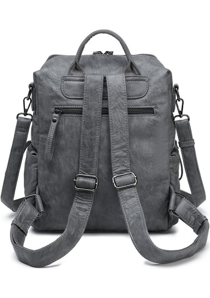 Yıkama Deri Sırt Askılı Kadın Çantası 21-K Barcelona 1909 modelleri