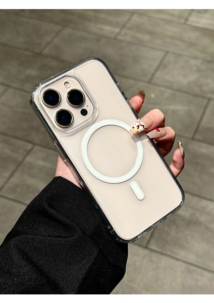 iPhone 16 Pro Max Uyumlu Şeffaf Kılıf Magsafe Özellikli Hybrid Kristal Kapak