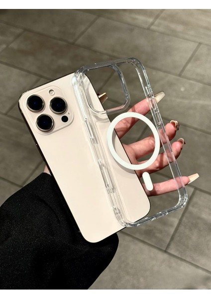 iPhone 16 Pro Max Uyumlu Şeffaf Kılıf Magsafe Özellikli Hybrid Kristal Kapak