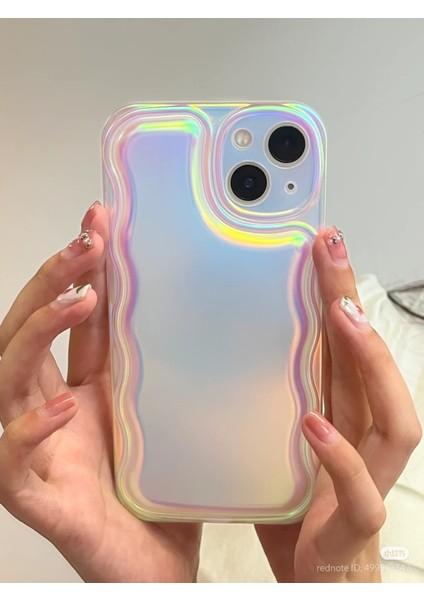 Apple iPhone 13 Uyumlu Zigzaglı Dalgalı Hologram Puf Kılıf