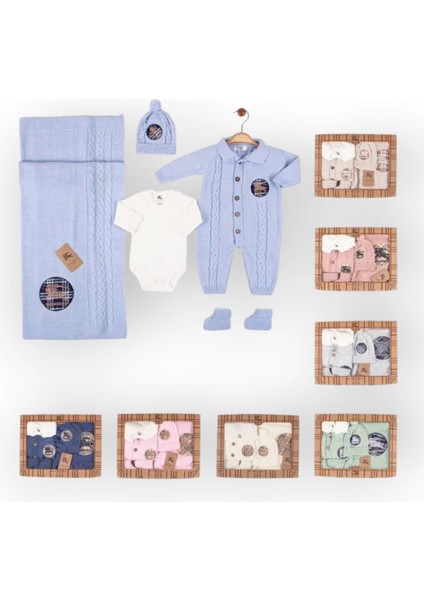 Baby Marka Borberi Desen Triko Set Unisex 0-6 Ay
