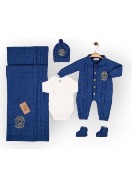 Baby Marka Versay Desen Triko Set Unisex 0-6 Ay