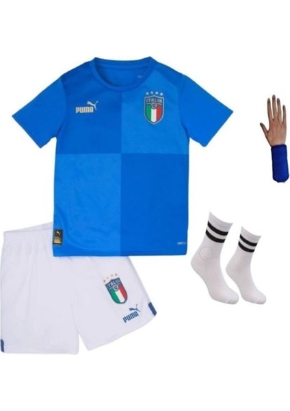 23/24 Sezon Italya Mavi Isimsiz Milli Takım Iç Saha Çocuk Forma Takımı