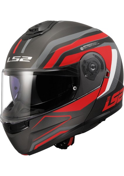 Strobe 2 Phantom Mat Tıtanıum-Gri-Kırmızı Kask