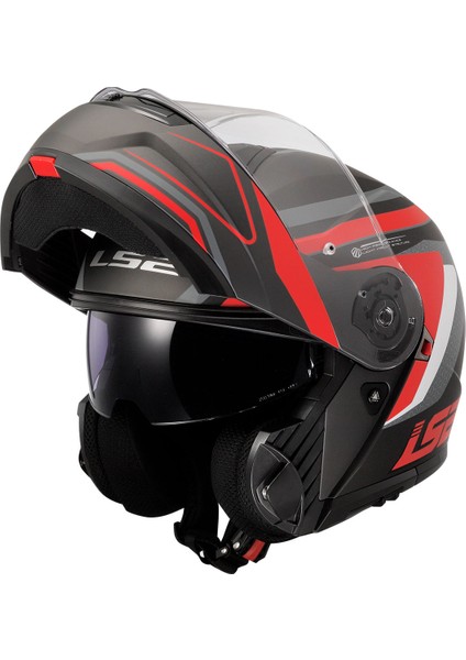 Strobe 2 Phantom Mat Tıtanıum-Gri-Kırmızı Kask