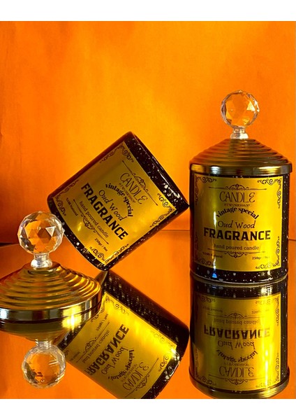 Vintage Gold Special: Ud Ağacı Kokulu Dekoratif Seramik Soya Wax Mum Sevgililer Günü Özel Ü