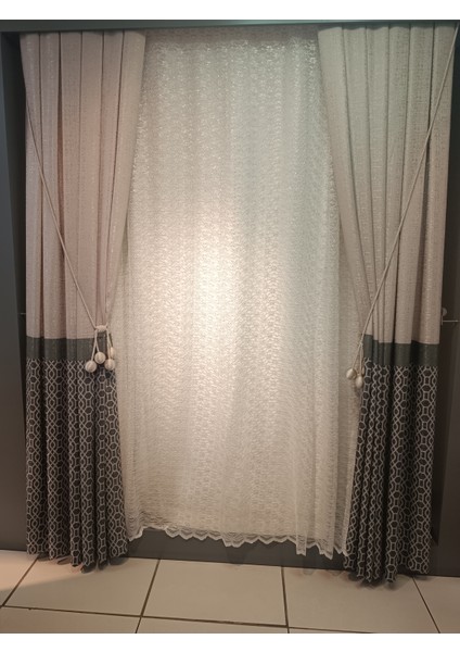 Brillant Hazır Dikili Büzgülü Ipli Düz Pilesiz 250X250 Ebat Tül Perde