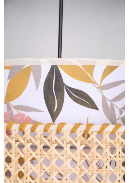 Oceanpoint El Yapımı Bambu ve Desenli Kumaş Avize Doğal Modern Dekoratif Aydınlatma Salon Oturma Odası (35 cm ) fırsatları