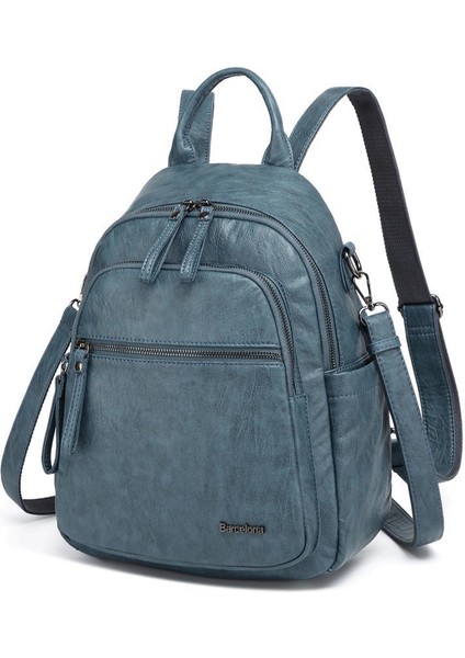 Yıkama Deri Sırt Askılı Kadın Çantası 21K Barcelona 1914