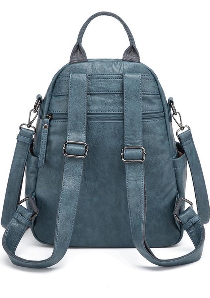 Yıkama Deri Sırt Askılı Kadın Çantası 21K Barcelona 1914 modelleri