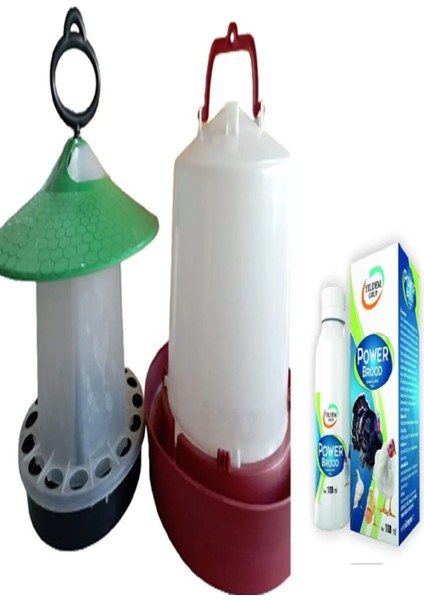 Tavuk Yemlik 4 kg ve Tavuk Suluk 8 Lt(Tavuk,civciv ve Hindi Için Yemlik )+ Power Brood 100 ml